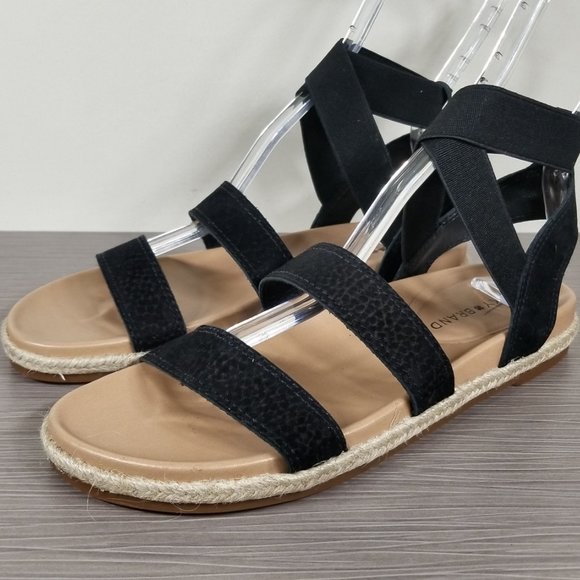 Lucky Brand Dilane Canyon Sandals, Black Embossed Nubuck, Womens Size 6.5 - Picture 3 of 10